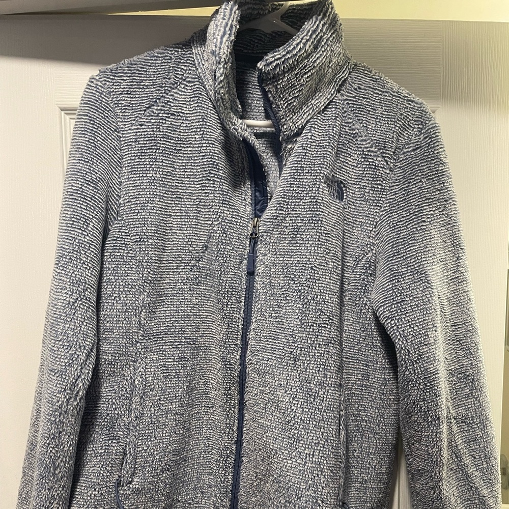 North face zip up fluffy jacket.